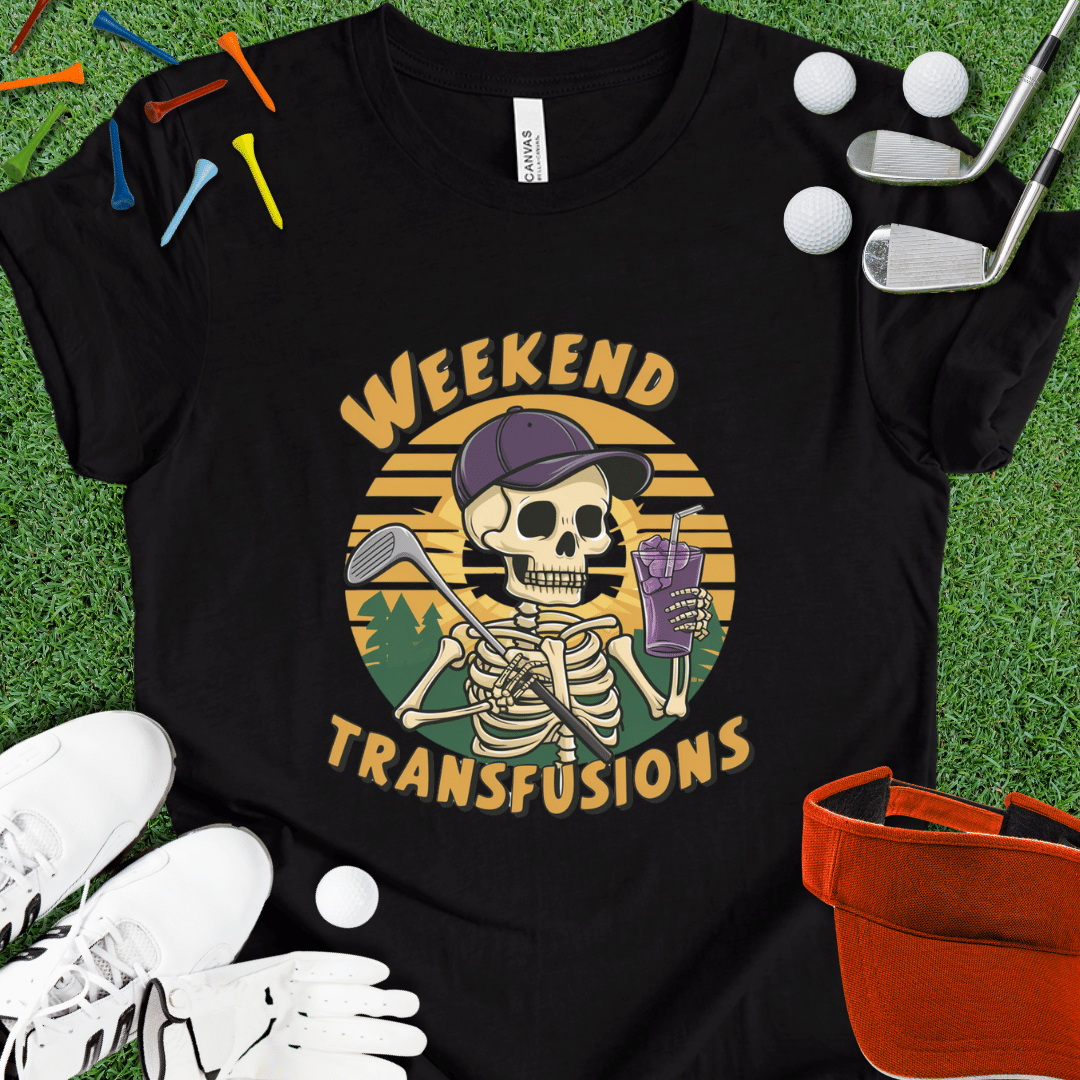 Weekend Transfusions Golf Skeleton Graphic T-Shirt