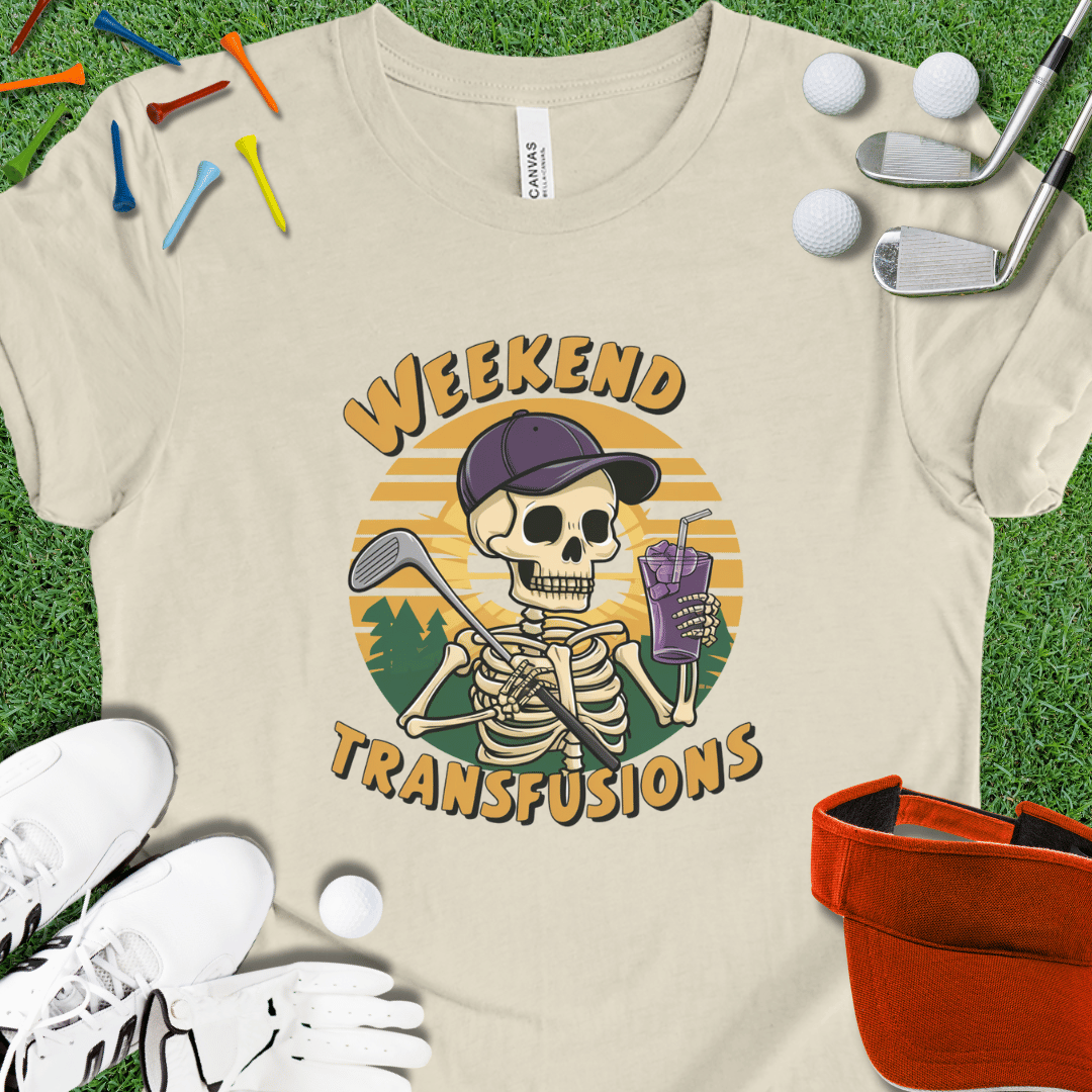 Weekend Transfusions Golf Skeleton Graphic T-Shirt