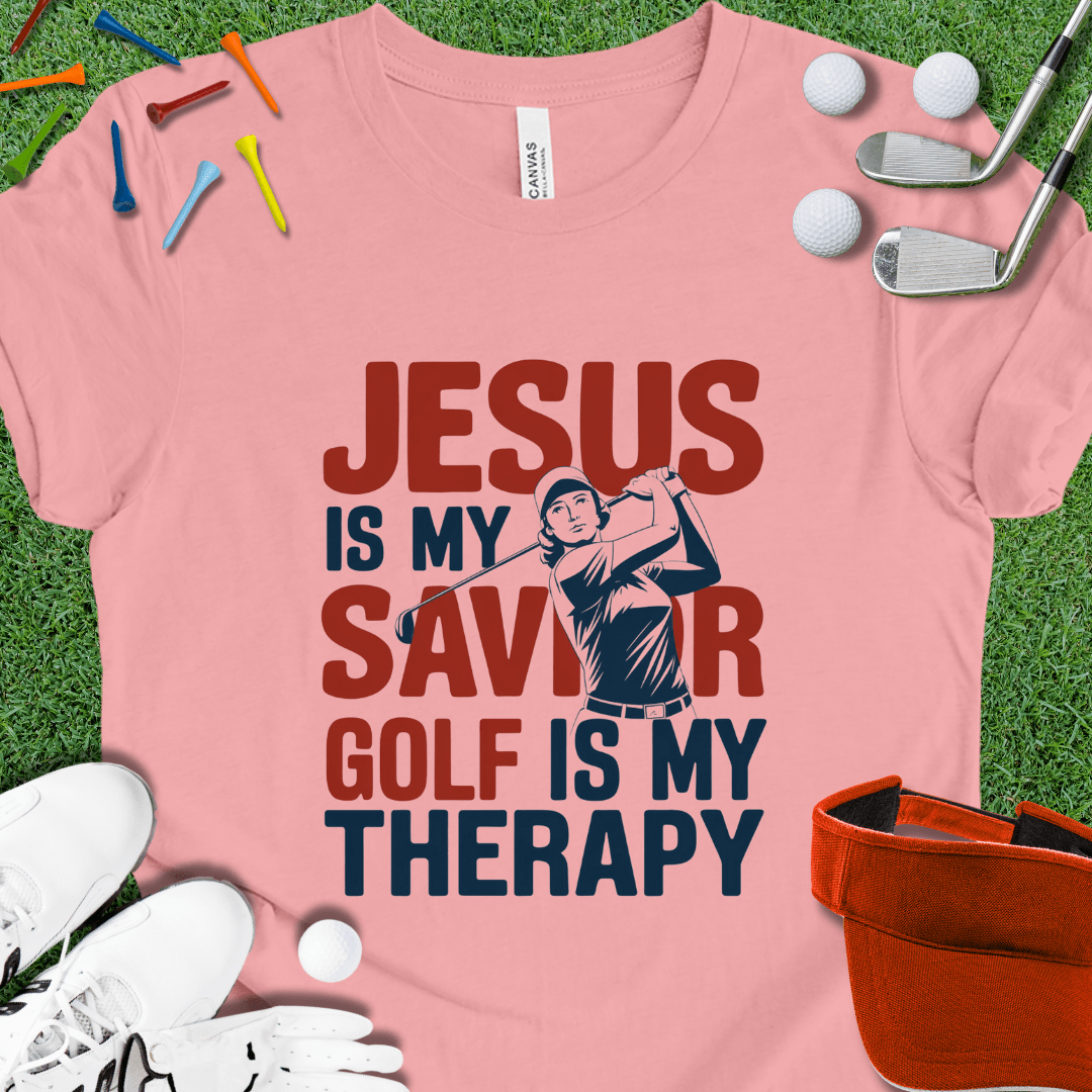 Jesus is My Savior Golf Is My Therapy Women's T-Shirt