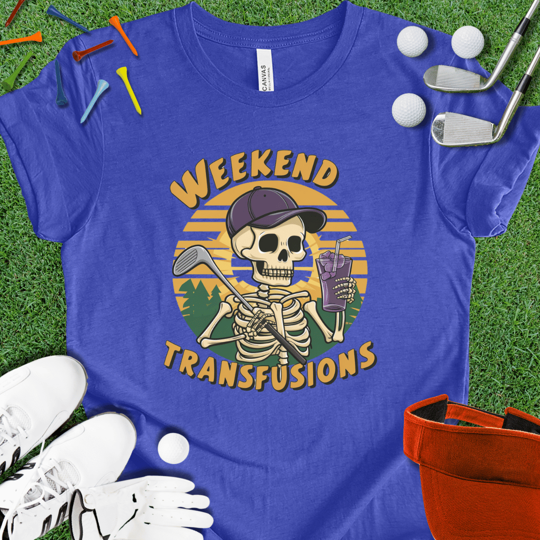 Weekend Transfusions Golf Skeleton Graphic T-Shirt