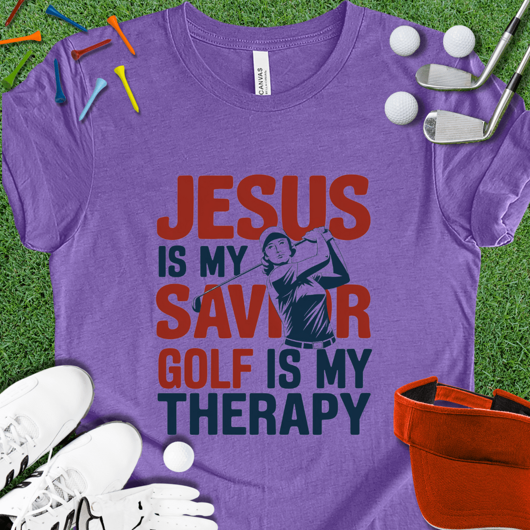 Jesus is My Savior Golf Is My Therapy Women's T-Shirt