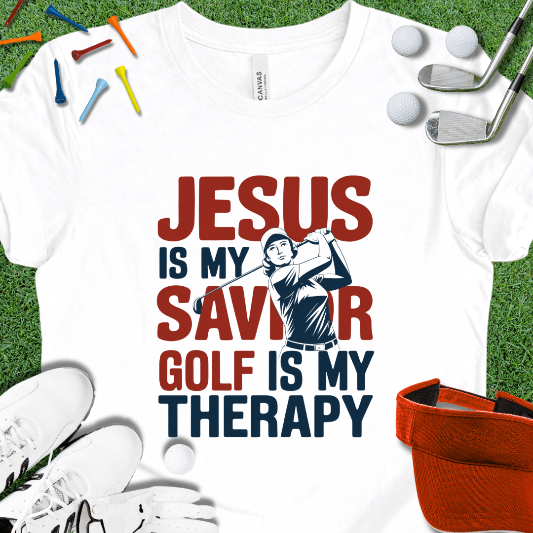 Jesus is My Savior Golf Is My Therapy Women's T-Shirt