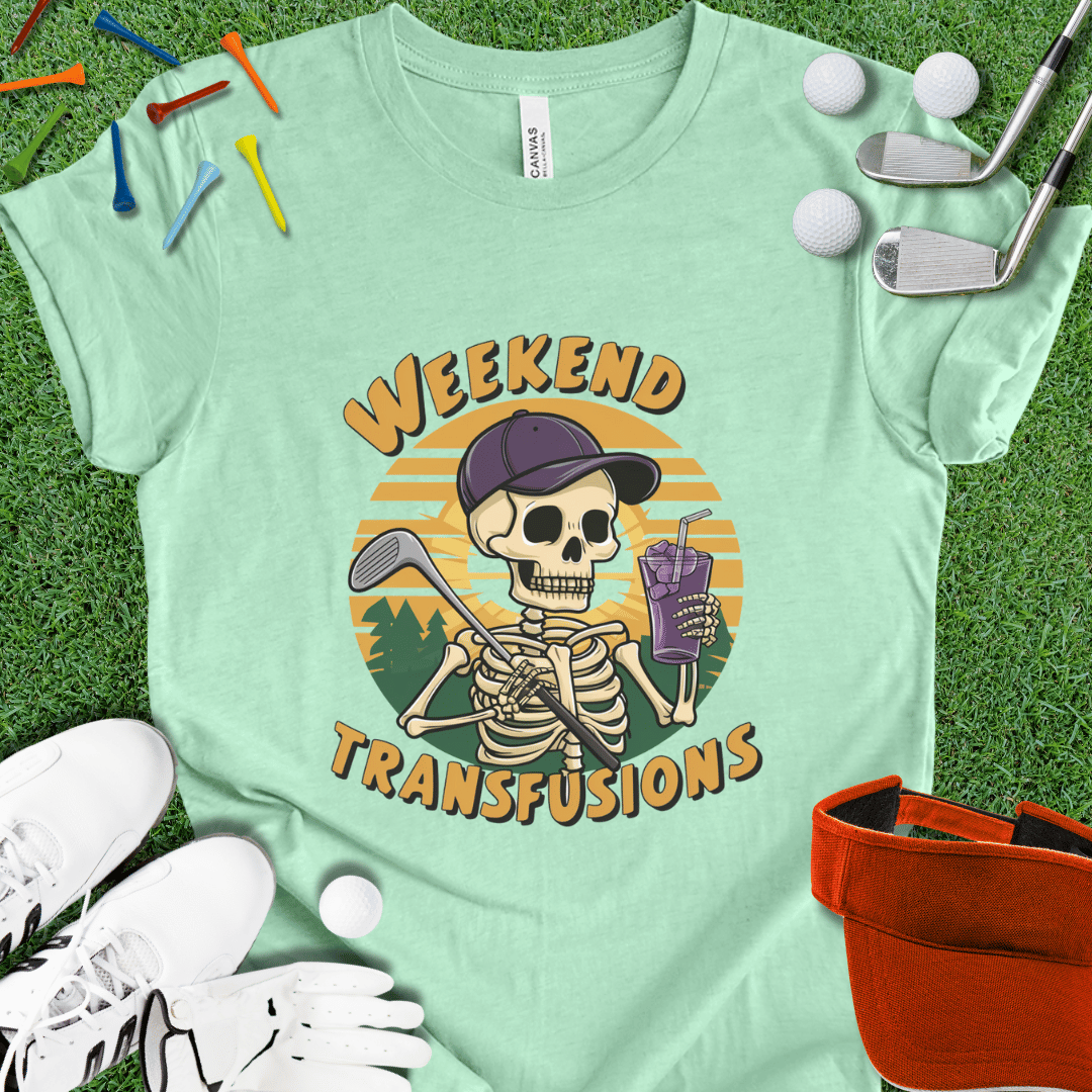 Weekend Transfusions Golf Skeleton Graphic T-Shirt