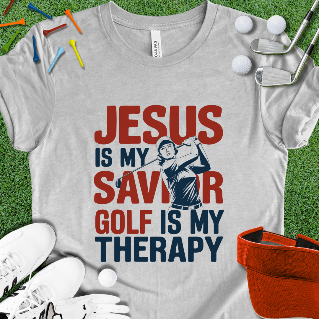 Jesus is My Savior Golf Is My Therapy Women's T-Shirt