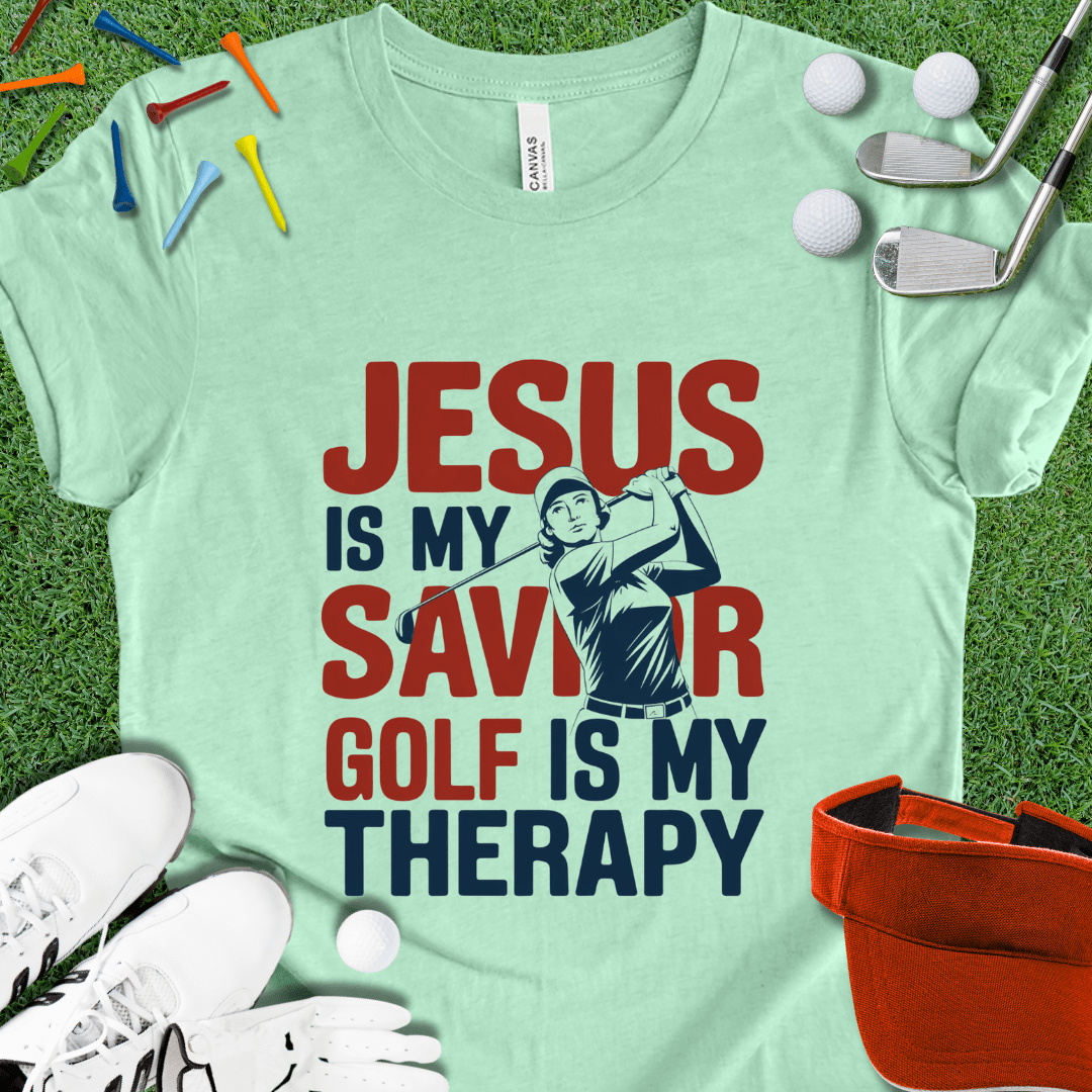 Jesus is My Savior Golf Is My Therapy Women's T-Shirt