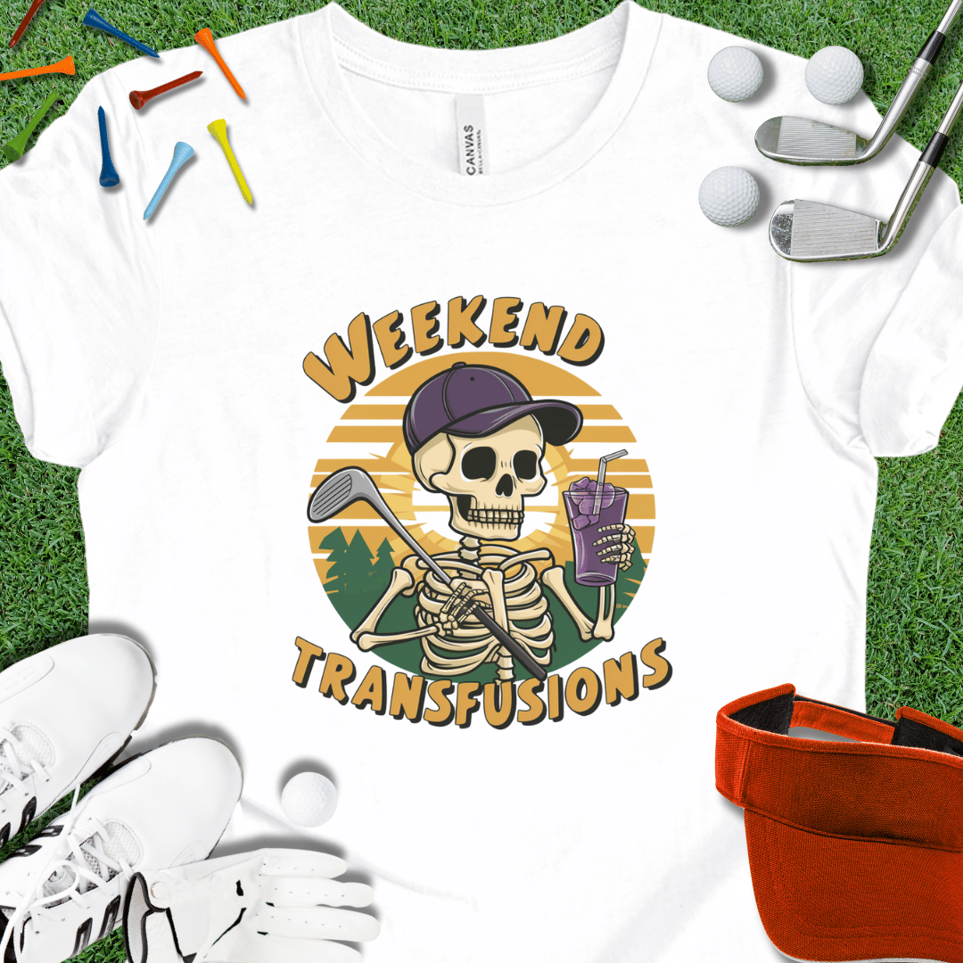 Weekend Transfusions Golf Skeleton Graphic T-Shirt