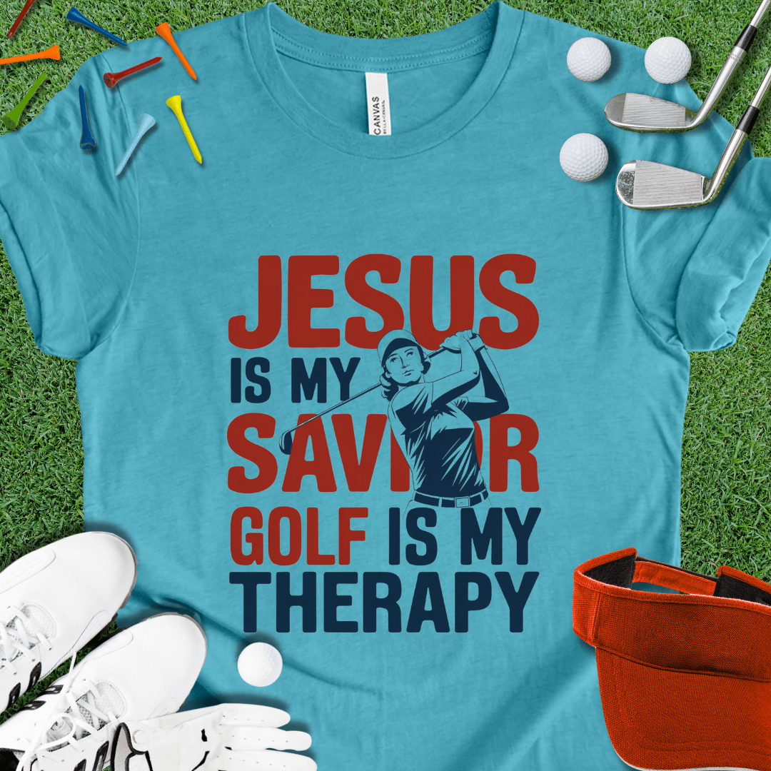 Jesus is My Savior Golf Is My Therapy Women's T-Shirt