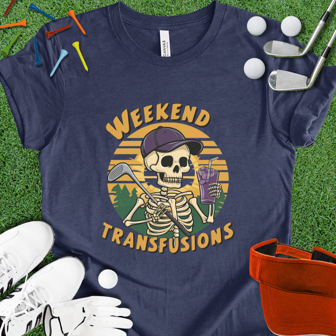 Weekend Transfusions Golf Skeleton Graphic T-Shirt