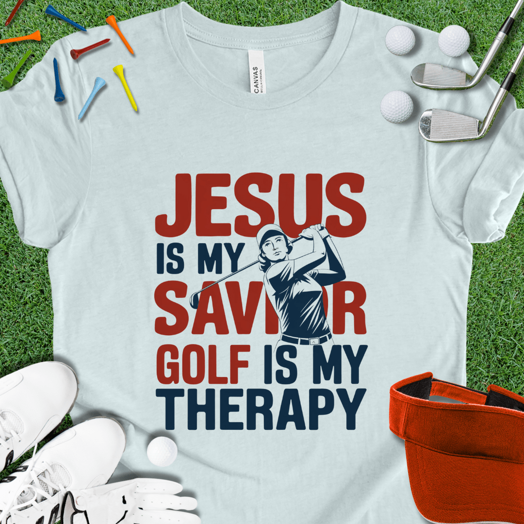 Jesus is My Savior Golf Is My Therapy Women's T-Shirt