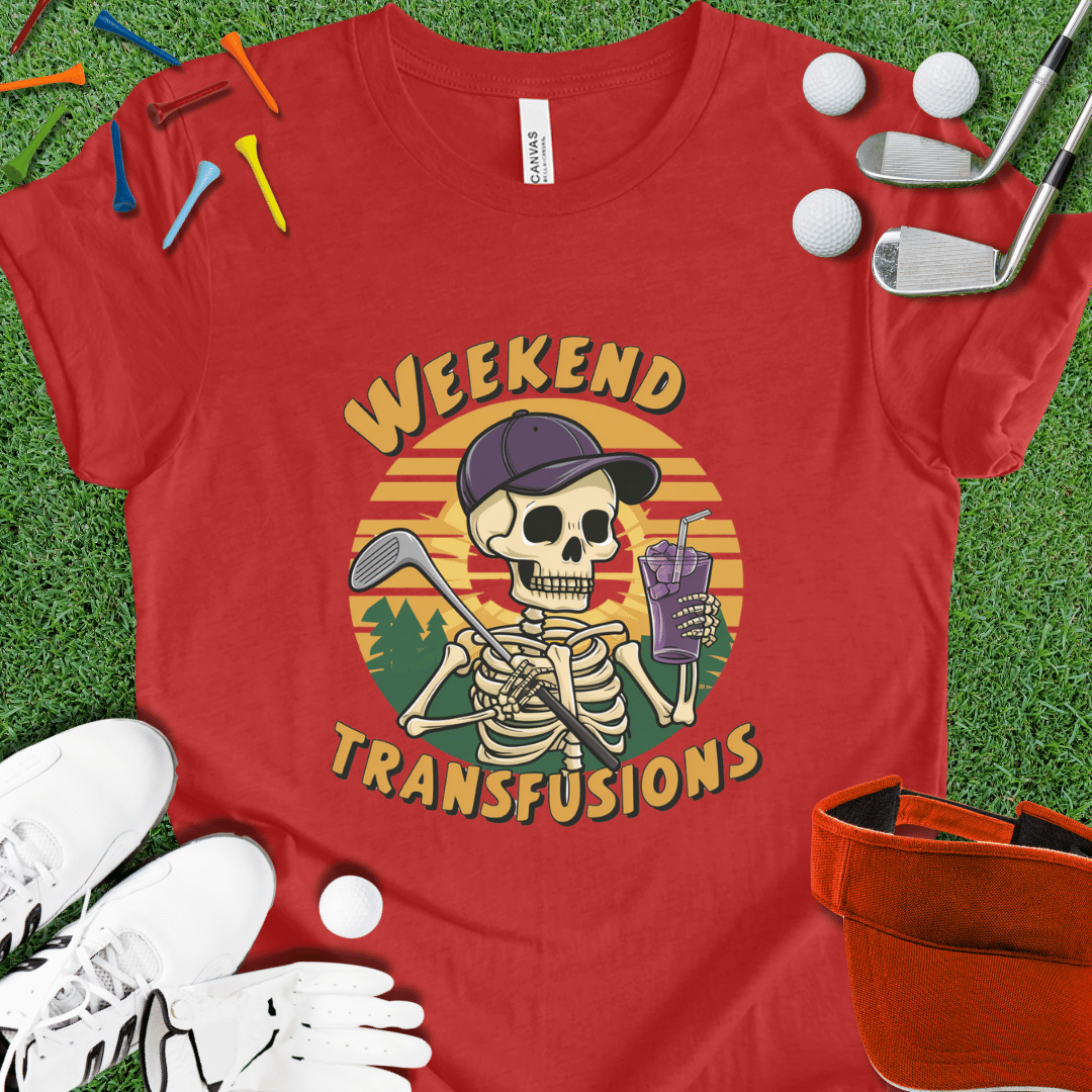 Weekend Transfusions Golf Skeleton Graphic T-Shirt