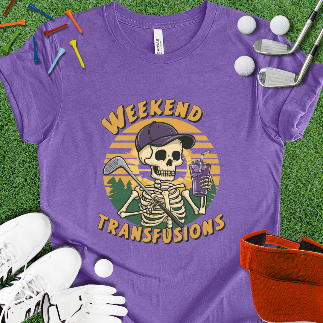 Weekend Transfusions Golf Skeleton Graphic T-Shirt