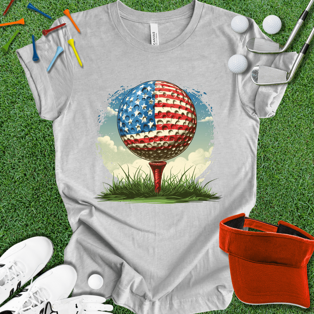 American Flag Golf Ball T-Shirt