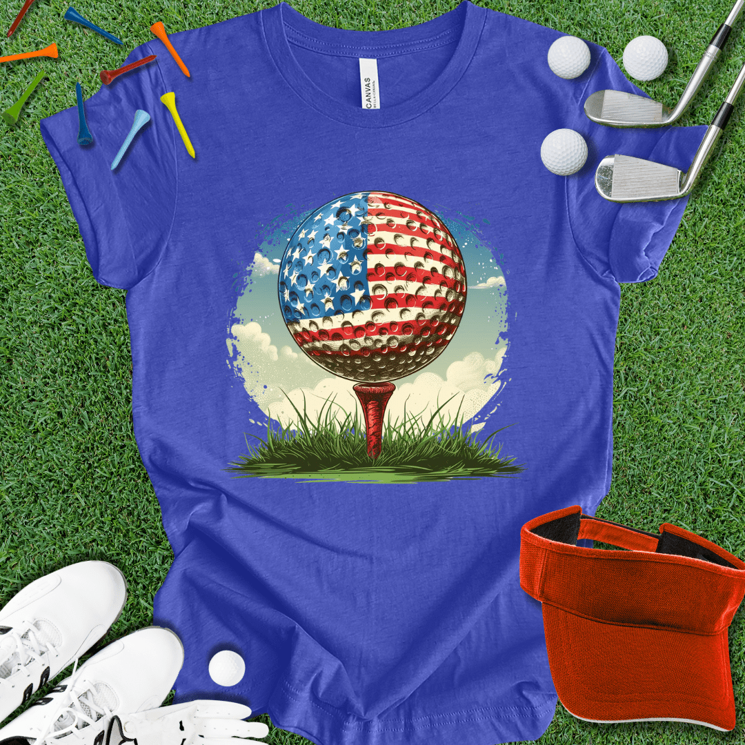 American Flag Golf Ball T-Shirt