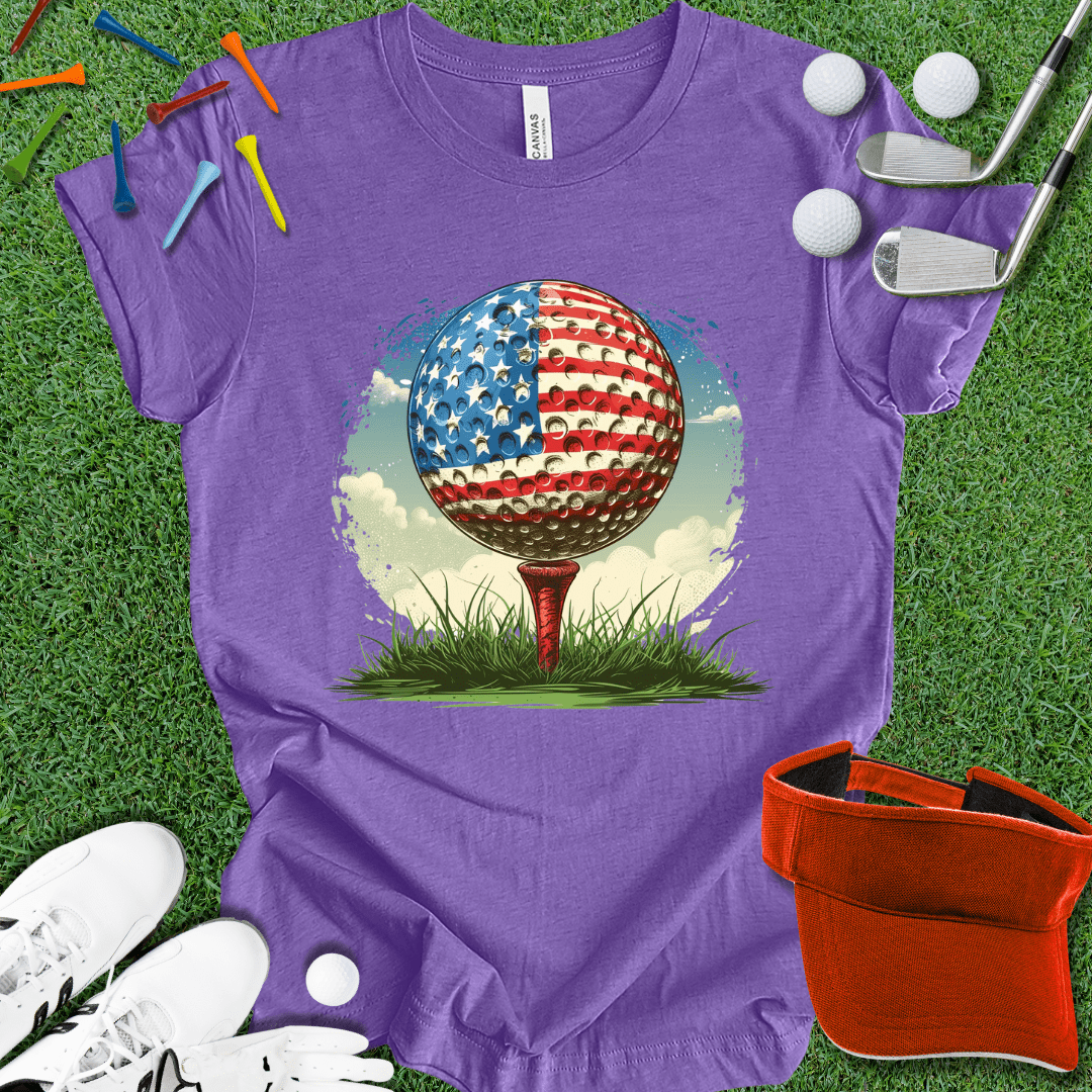 American Flag Golf Ball T-Shirt