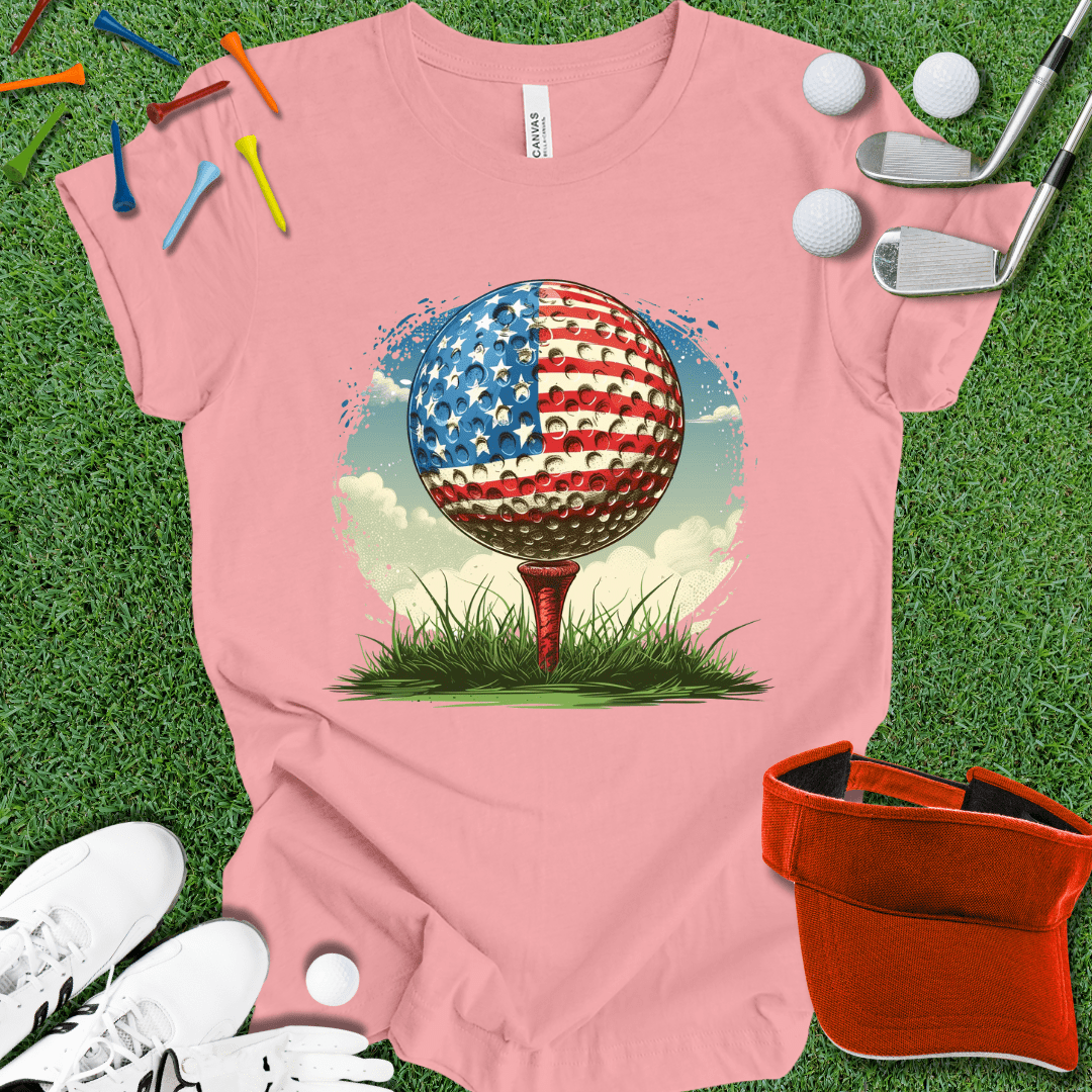 American Flag Golf Ball T-Shirt