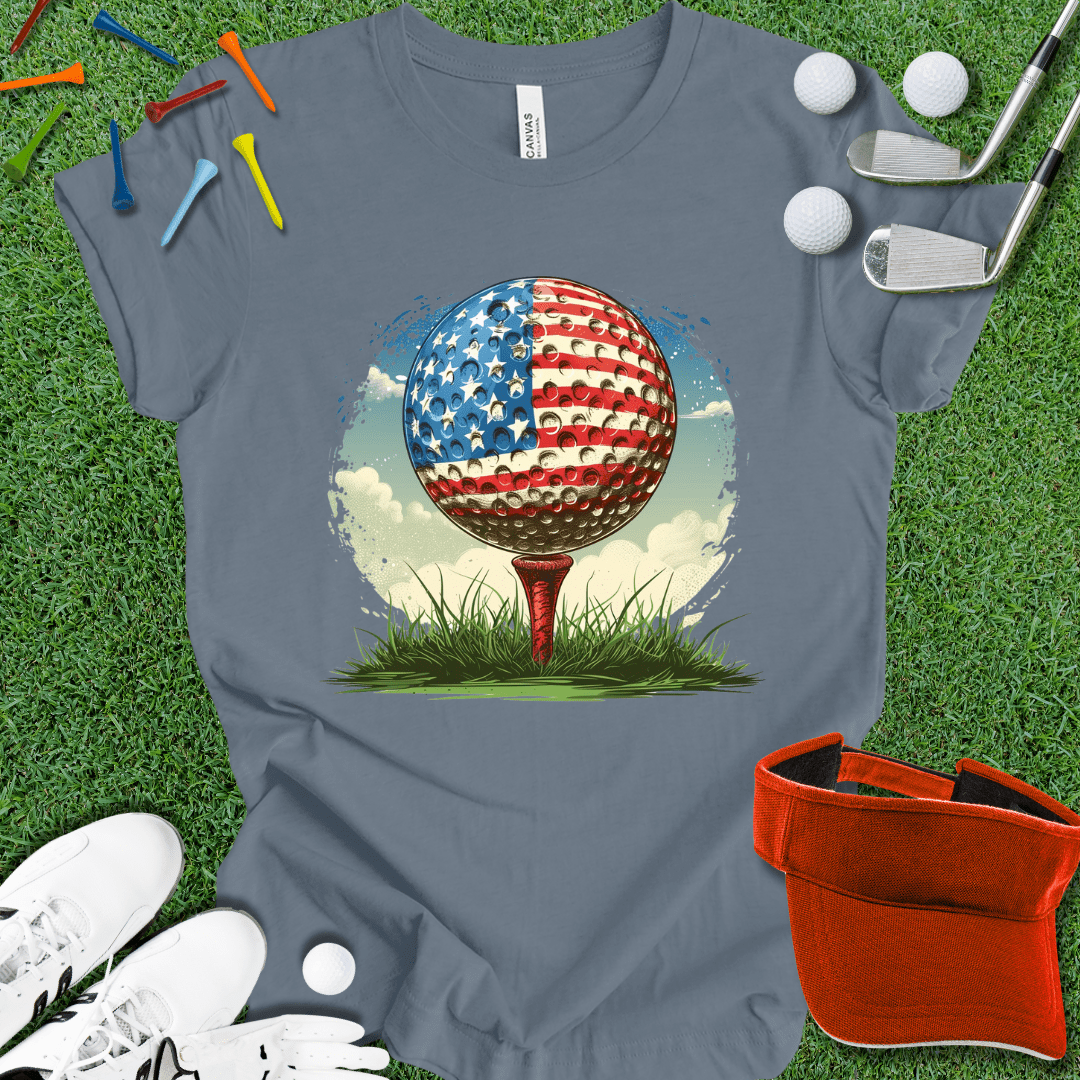 American Flag Golf Ball T-Shirt