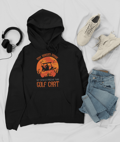 Halloween Witch Golf Cart Hooded Sweatshirt Hoodie